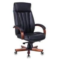 Кресло Бюрократ T-9922WALNUT (кожа черная)